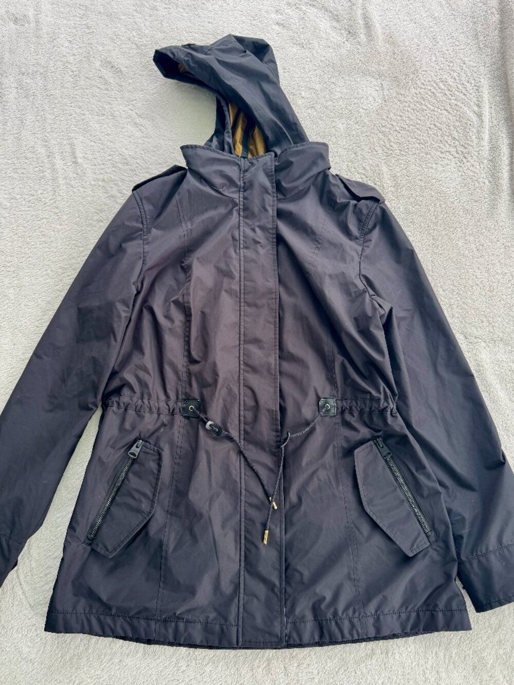 Mackage Melita U Rain Coat Jacket Black Leather Pulls Size M